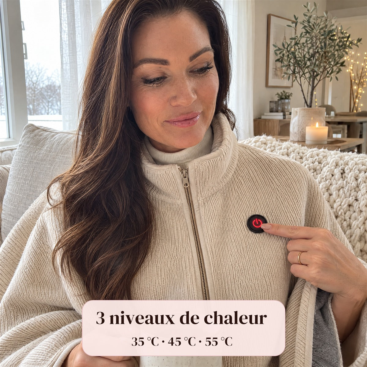 3 niveaux de chaleur : 35, 45, 55 °C
